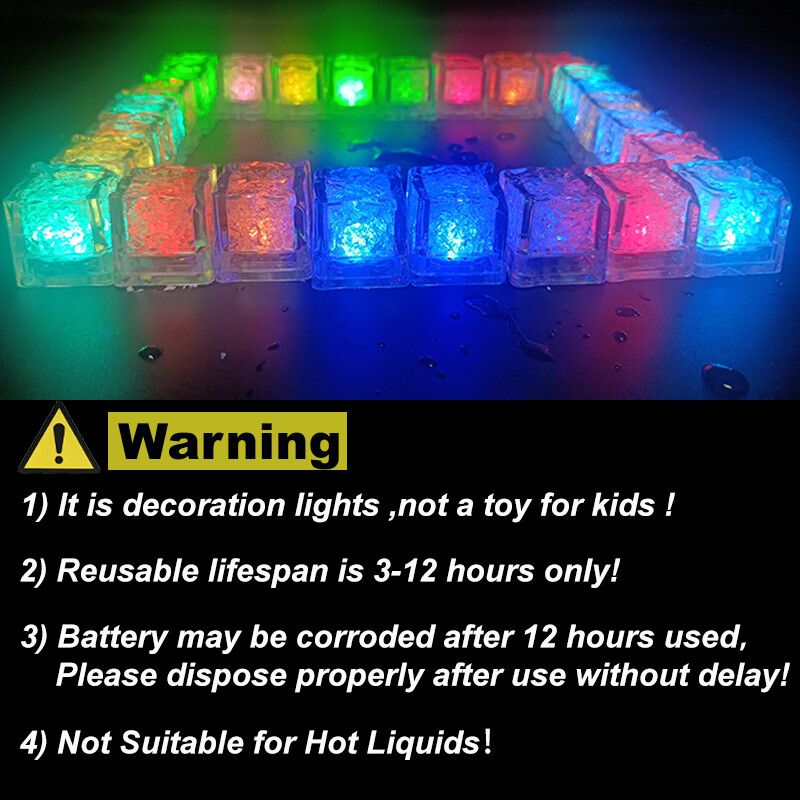 Mini Slow Flash Light up LED Ice Cubes for Drinks Party Bar Christmas Decoration gallery
