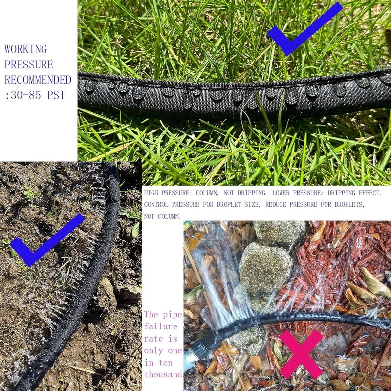 Flat Soaker Hose 150 ft for Garden, 150' (75ft x 2) Linkable Drip Hose gallery