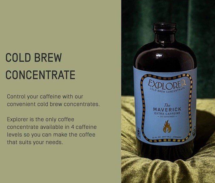 Explorer Maverick Cold Brew Coffee Concentrate Extra Caffeine 1pk 32floz=20+cups gallery
