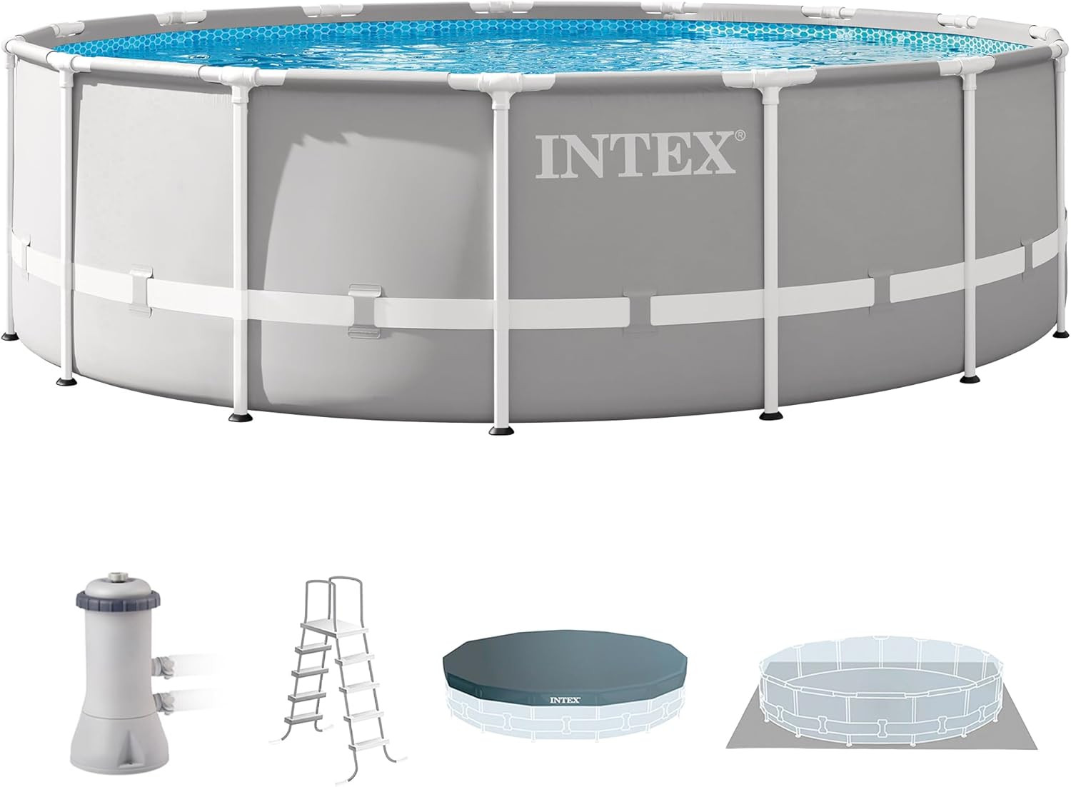 26725EH Prism Frame Premium above Ground Swimming Pool Set: 15Ft X 48In – Includ gallery