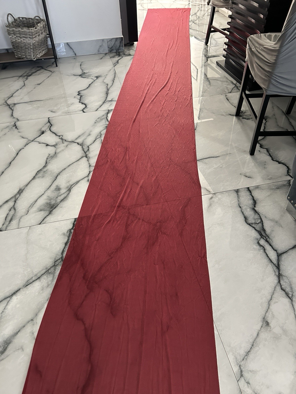 Table Runner Fabric Burgundy Solid Rectangular Lightweight 91-110 in x 16-20 in gallery