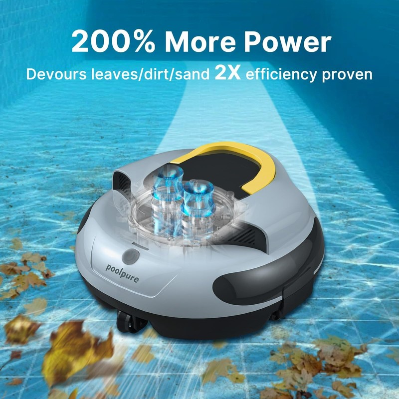 POOLPURE Cordless Robotic Pool Cleaner - 100Min Runtime, Advanced Navigation gallery
