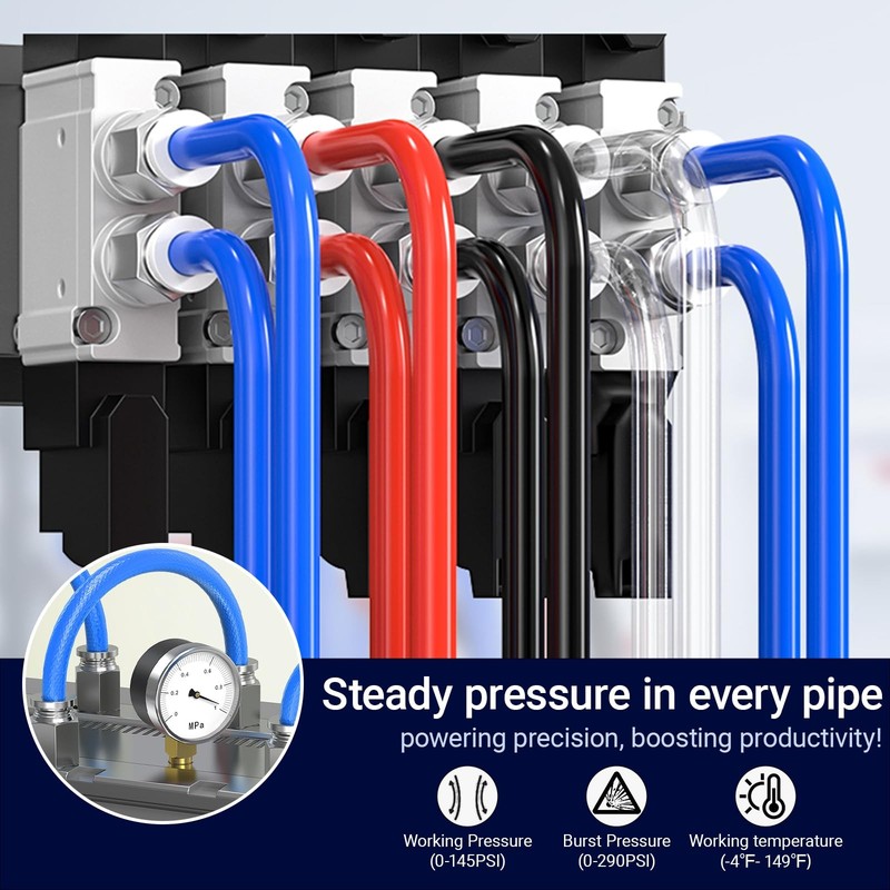 EterMutable 1/2 Inch OD Blue Polyurethane PU Pneumatic Air Hose Tubing 98.4 Feet gallery