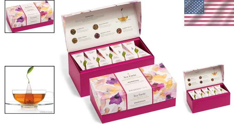 Luxurious 20-Count Mariposa Tea Sampler Gift Box - Individually Wrapped Infusers gallery