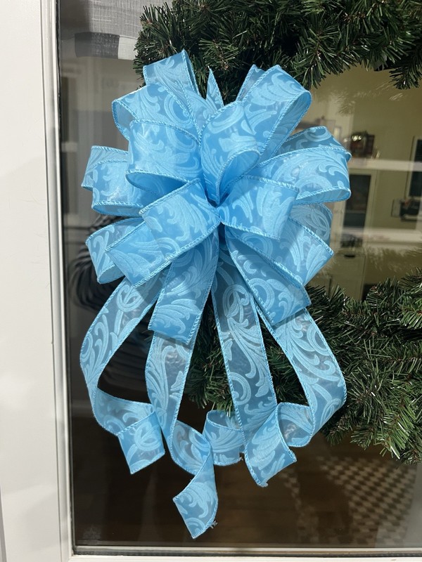 Handmade Teal Turquoise Blue Bow Spring Summer All Year Easter Wreath Bow Decor gallery