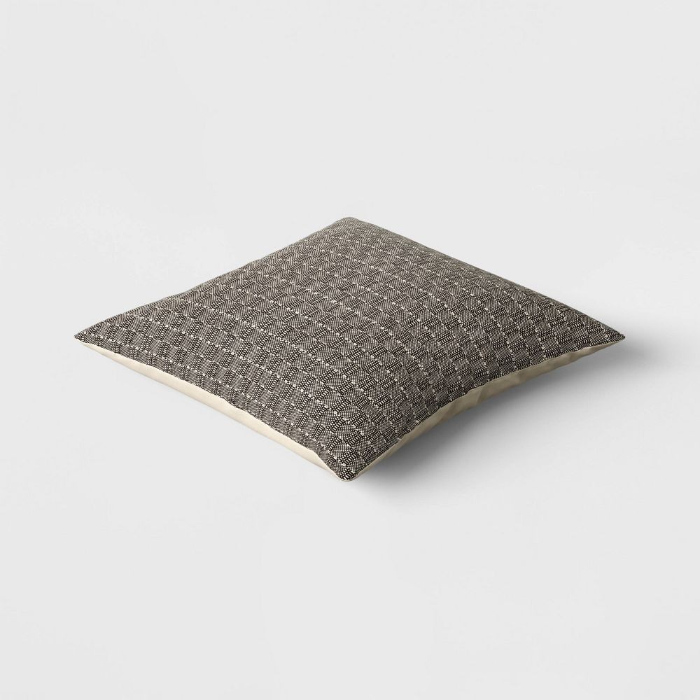 Oversized Textural Woven Square Throw Pillow Black/Neutral Threshold gallery