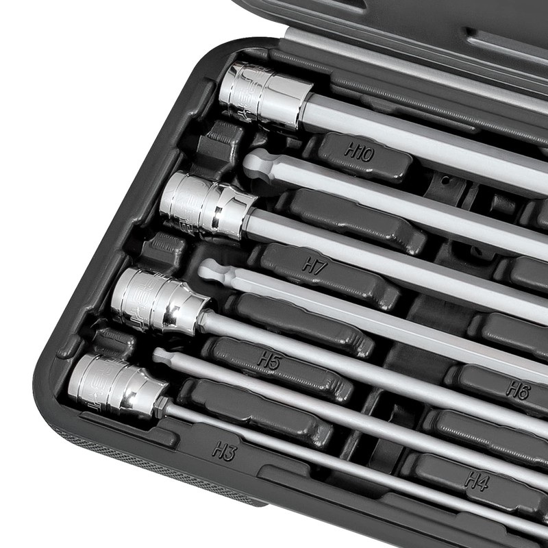 CARBYNE 7 Piece Extra Long Ball End Hex Bit Socket Set - Metric, S2 Steel Bit... gallery