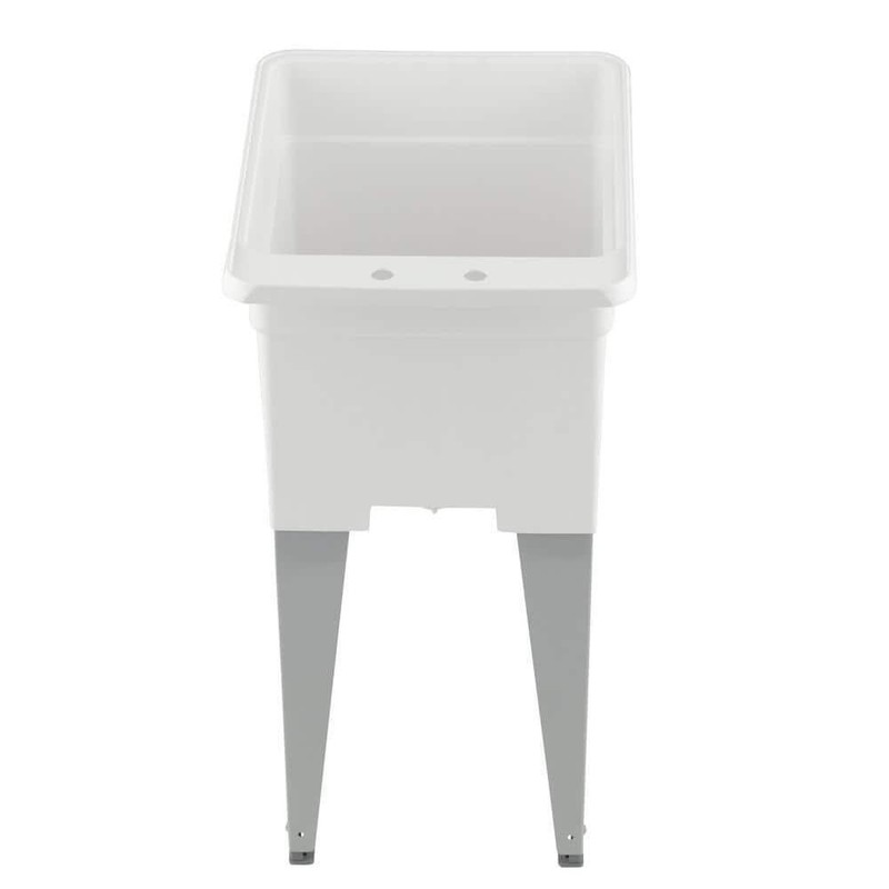 MUSTEE Laundry Tub Plastic Single White Basin Utility Sink Bowl 18 in. x 24 in. gallery