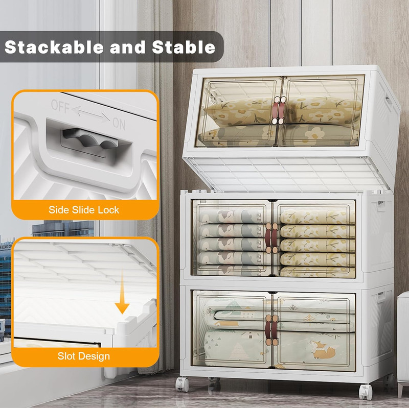 Extra Large Stackable Storage Bins with Lids & Wheels & Door, 480Qt-160Qt/40Gal* gallery