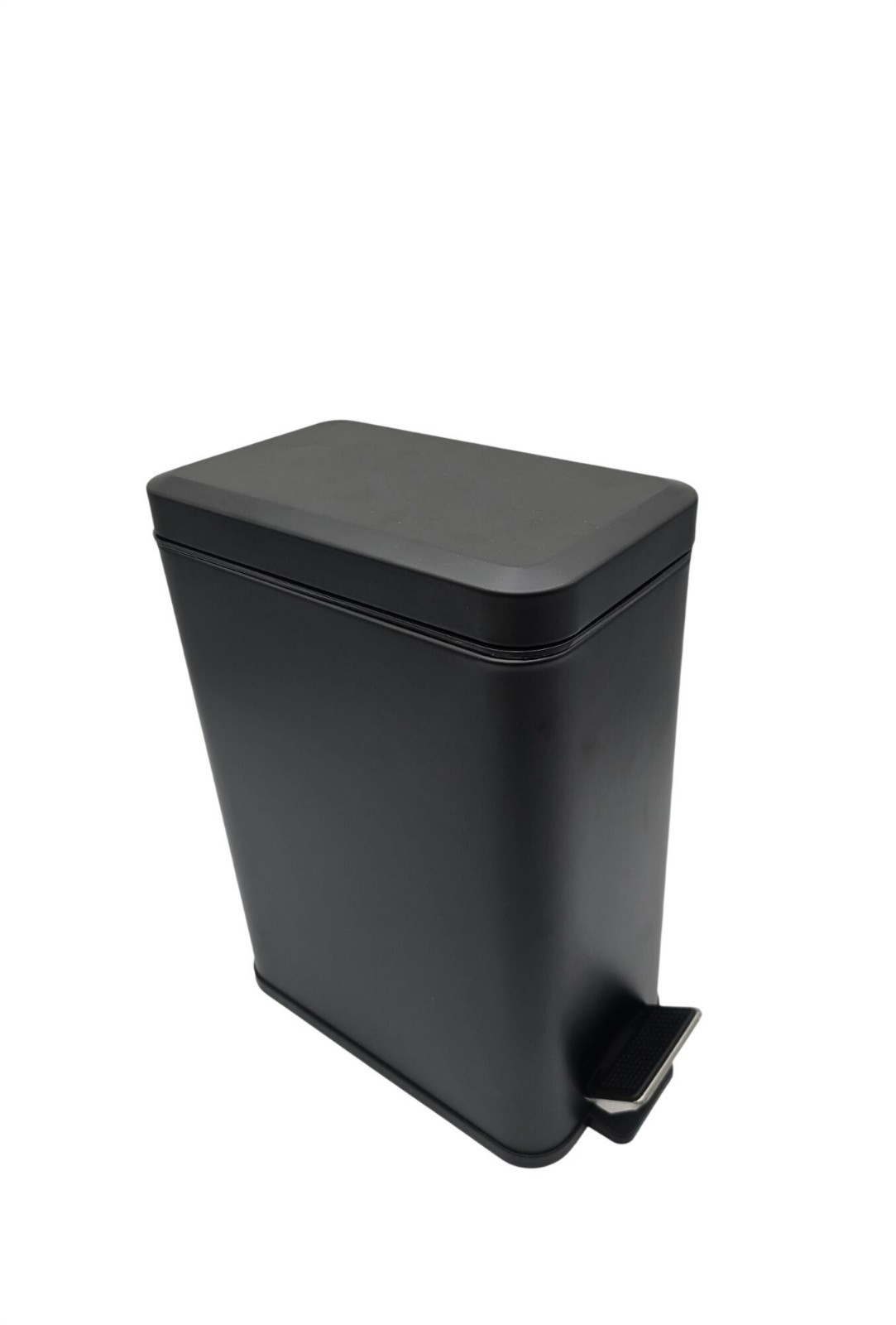 mDesign 2.6 Gallon Black Step-On Pedal Trash Can with Lid gallery