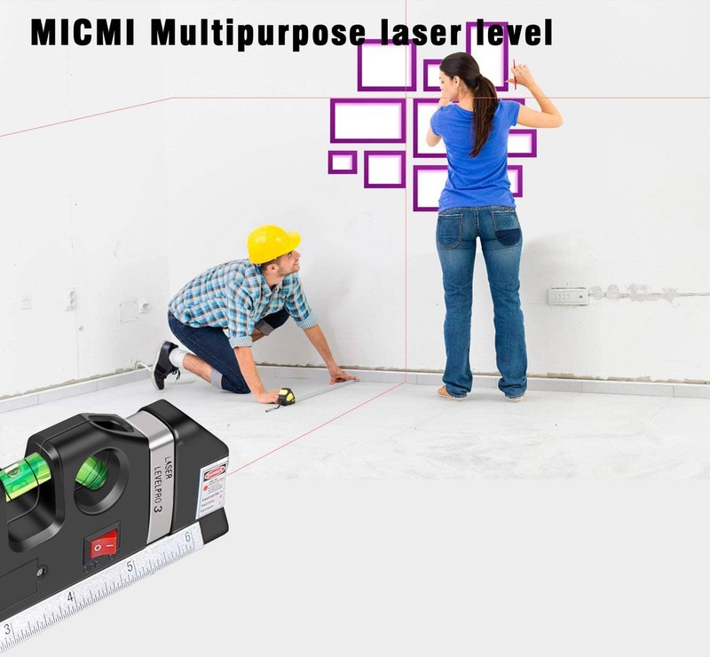 Multipurpose Laser Level Vertical Horizon Measuring Tape Aligner Metric Rulers gallery