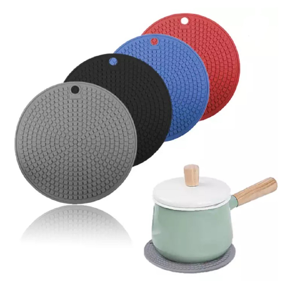 4 Silicone Trivet Mat Set - Non-Slip, Heat Resistant Insulation Pads for Kitchen gallery