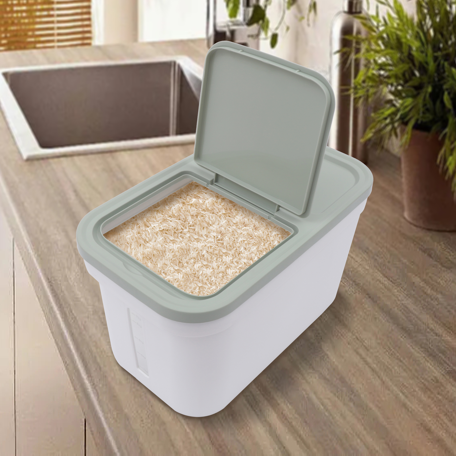 10kg Rice Food Storage Container Large Flour Box Rice Dispenser W/Cup gallery