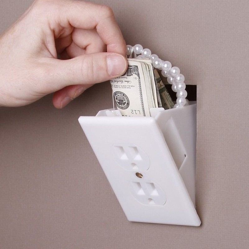 Hidden Wall Safe Security Electrical Outlet Keys Vault Secret Hide Valuables NEW gallery