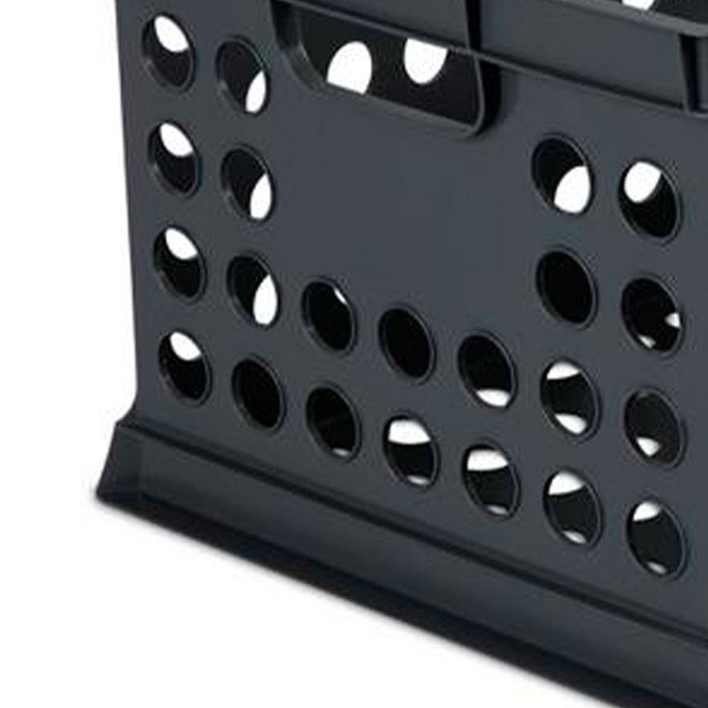 Sterilite Stackable Plastic Storage Open Crate Bin Organizer Box, Black (6 Pack) gallery