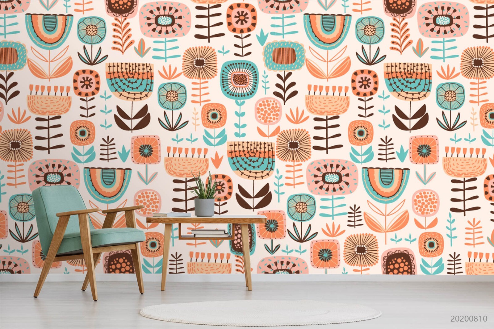 3D Flowers Flora Pattern Watercolor Wallpaper Wall Murals Removable Wallpaper 3 gallery