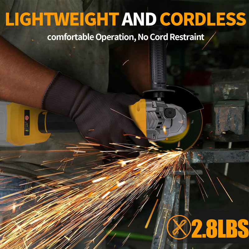 5 inch Cordless Angle Grinder Compatible Dewalt 20V Battery Brushless 11000RPM gallery