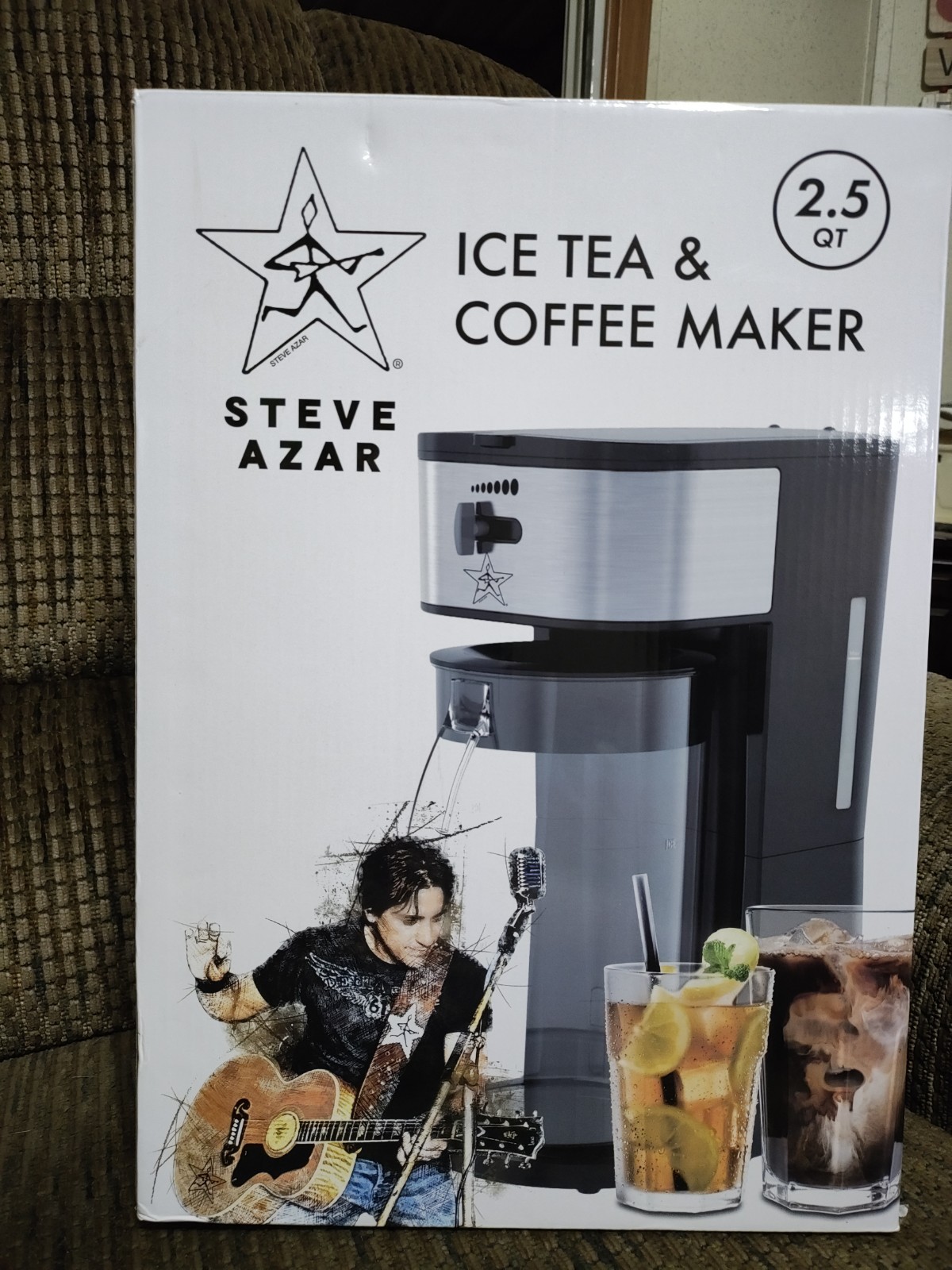 Steve Azar Ice Tea & Coffee Maker 2.5qt Auto Shut Off Reusable Filter Intertek gallery