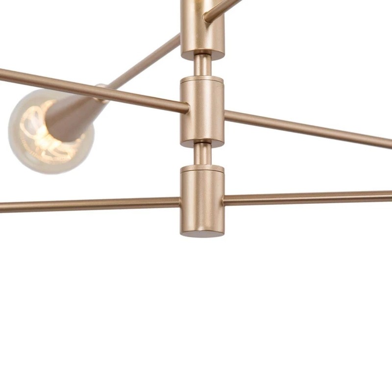Uolfin Transitional Dining Room Chandelier 31 in. Modern Sputnik 6-Light Brass gallery