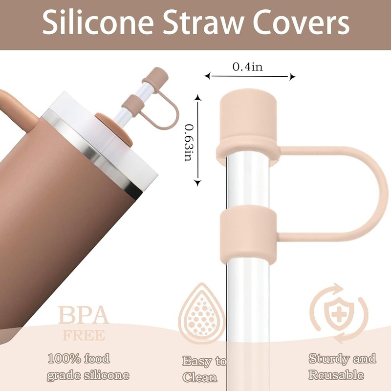 6PCS Silicone Straw Covers Caps Compatible with Stanley 30&40 Oz Tumbler Accesso gallery