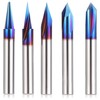 5PCS CNC Wood Carving Router Bits Set, 1/4'' Shank, 15° Detail Carving Liner gallery