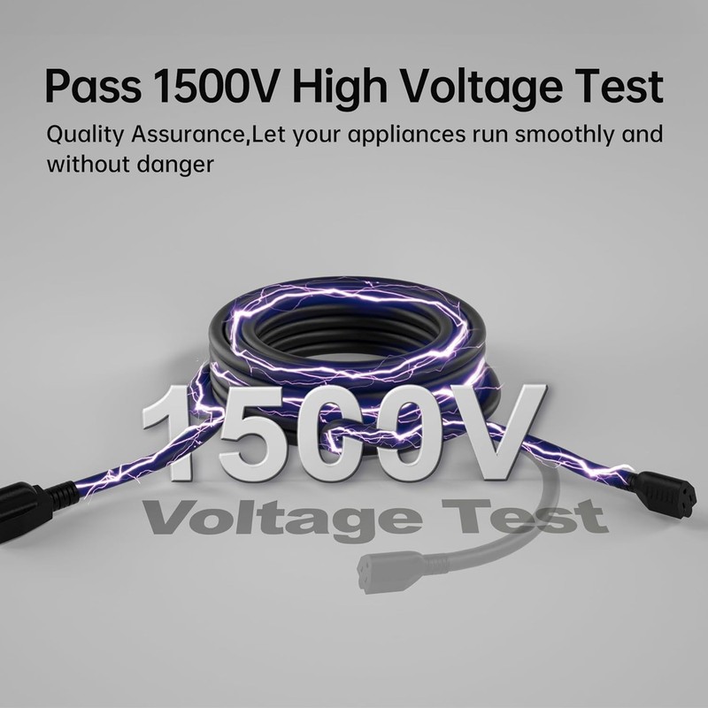 Advanced Waterproof 60 ft 3-Prong Extension Cord for Outdoor Use - 13A/1625W gallery