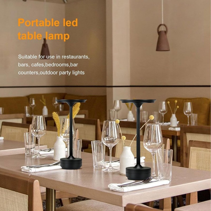 Cordless LED Touch Sensor Table Lamp Rechargeable Dimmable Bar Desk Night Light gallery