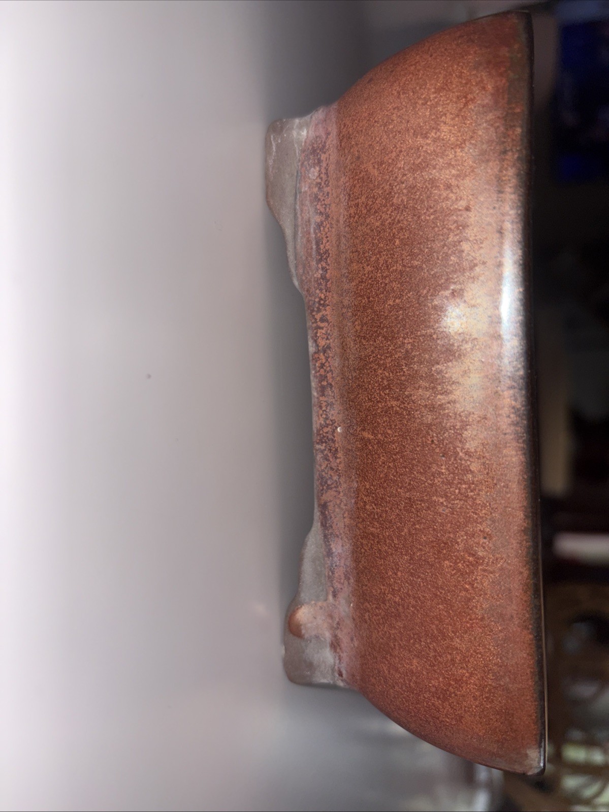 Rectangular Shohin Bonsai, Succulent Pot 6"x 4.5"x 2.25" Reddish Brown gallery