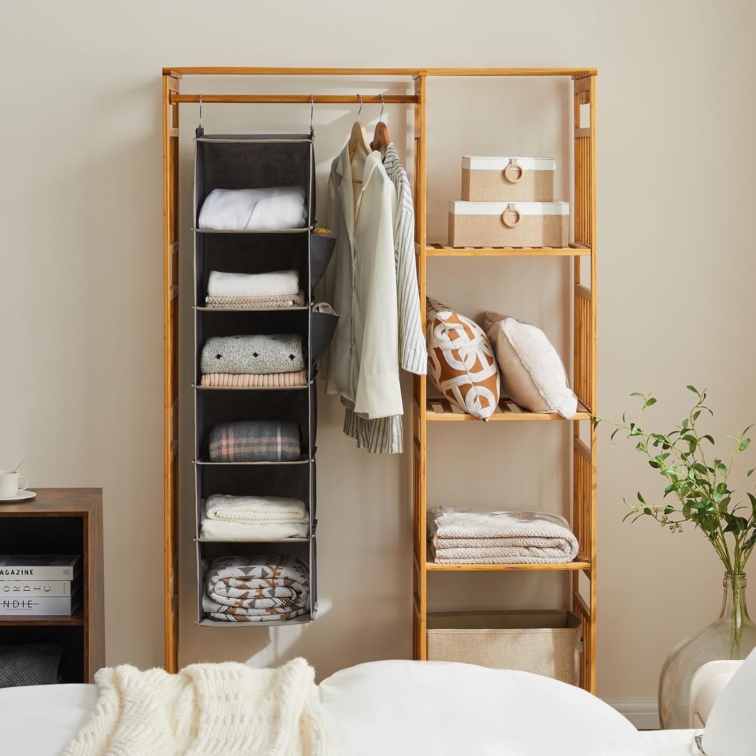 Organizer and Storage, 6-Shelf Closet Hanging Storage Shelves, Grey gallery