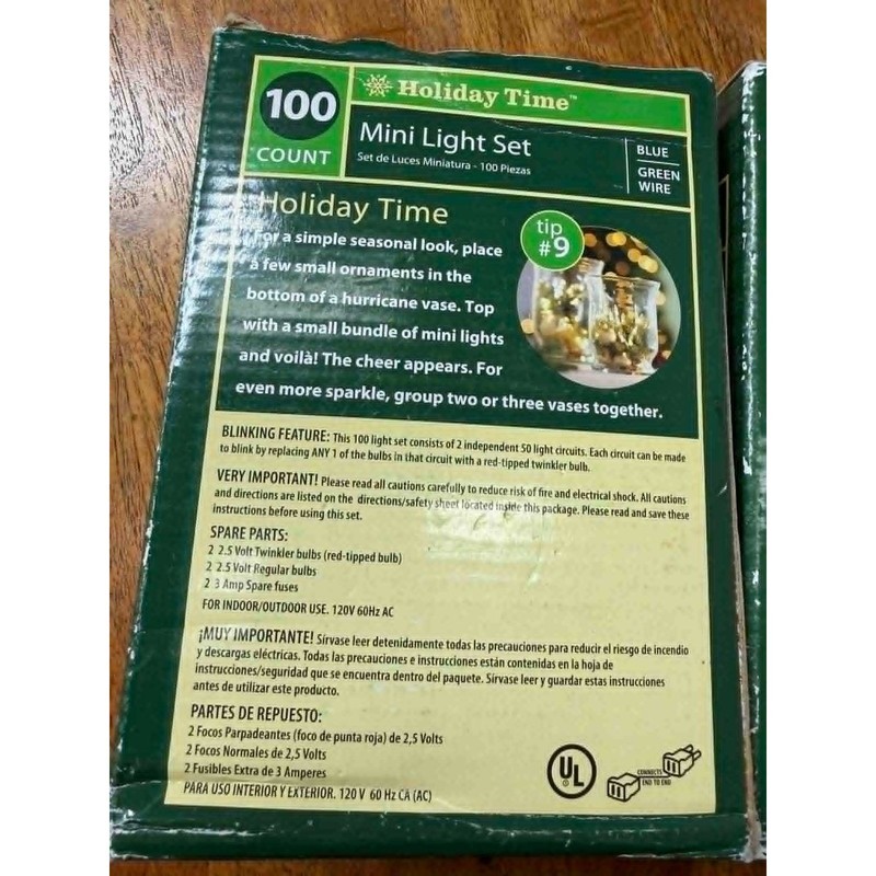 2 pack Holiday Time 100 Count Mini Light Blue Green Wire Purple White Wire gallery
