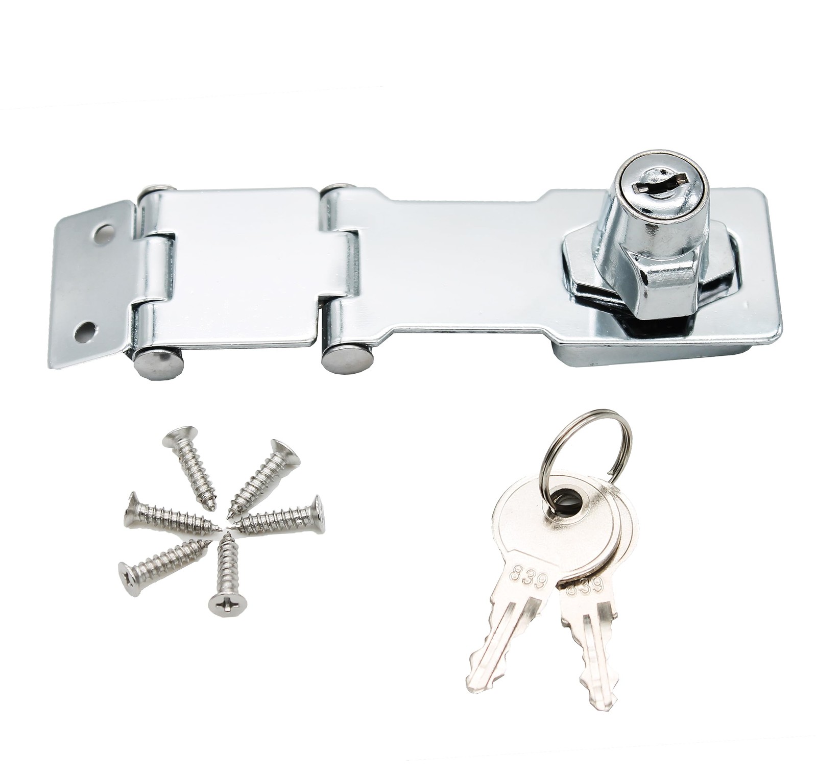 Double Hinge Safety Hasp Locks In Zinc Plated Hardened Steel Concealed Hinge Pin gallery