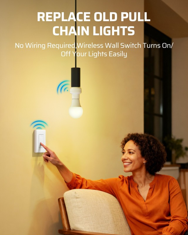 DEWENWILS Remote Control Light Bulb Socket Wireless Wall Light Switch E26 E27 gallery
