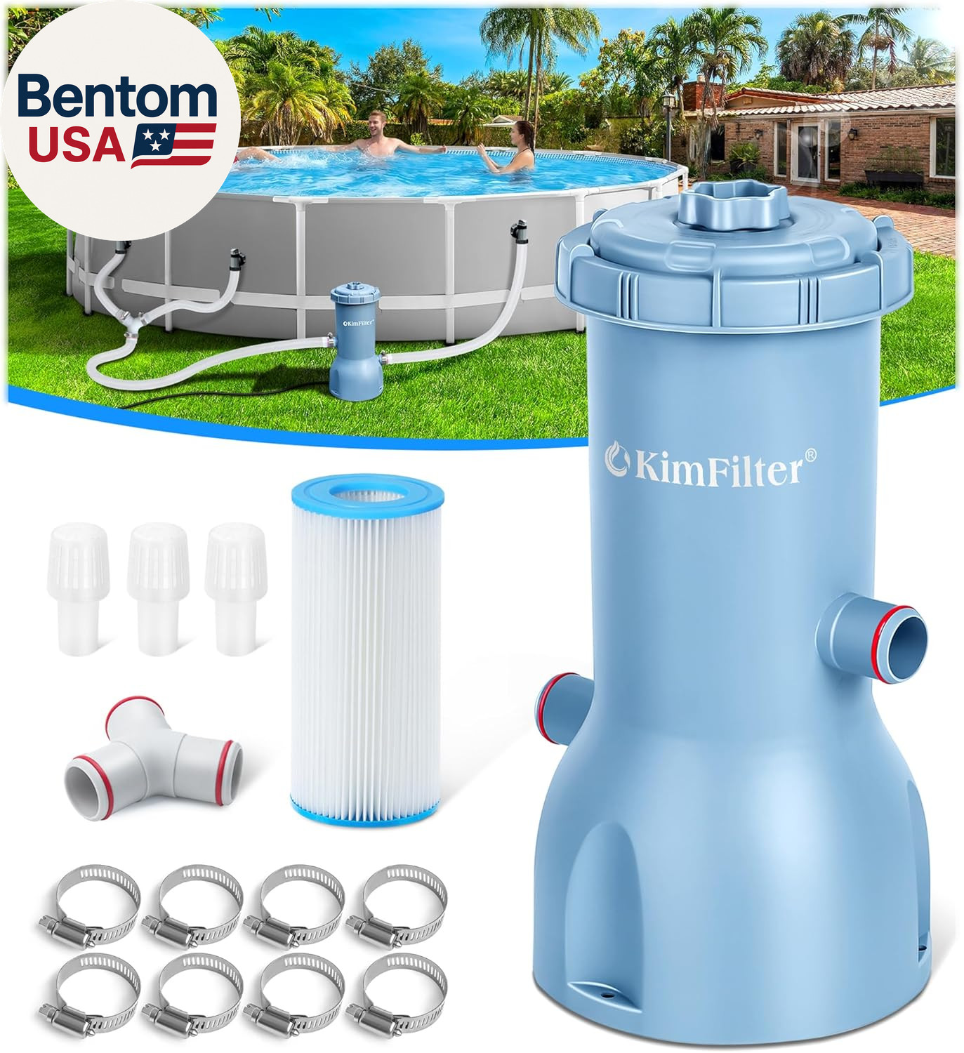 Pro Series 1000 GPH above Ground Pool Filter Pump, Powerful Pool Cartridge Filte gallery