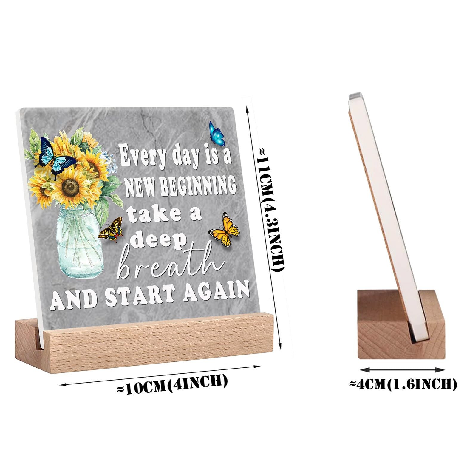 Inspirational Home Office Desk Decor - Every Day is a New Beginning Sign - Bu... gallery