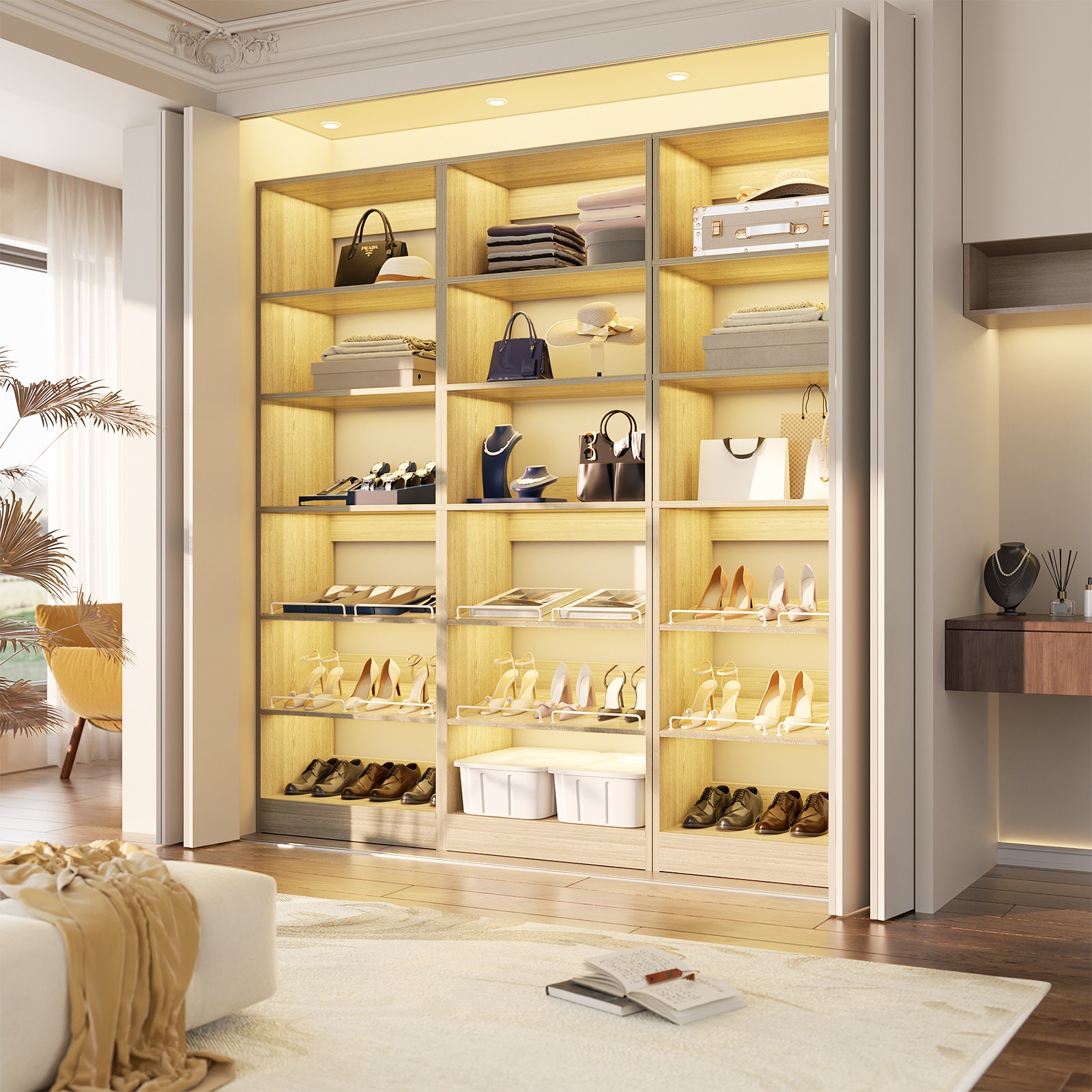 Closet Organizer System, Freestanding Shoe Storage Shelves, Walk in Closet Tower gallery