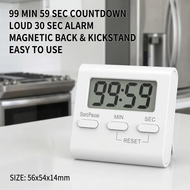 Large LCD Digital Kitchen Cooking Timer Count Down Up Clock Loud Alarm Magnetic gallery