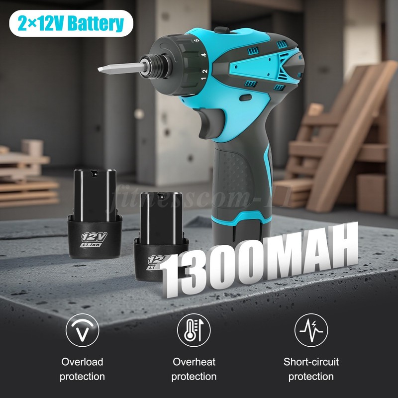 Cordless Brushless Impact Driver Hammer Drill Combo Kit with 2 Battery&Charger gallery