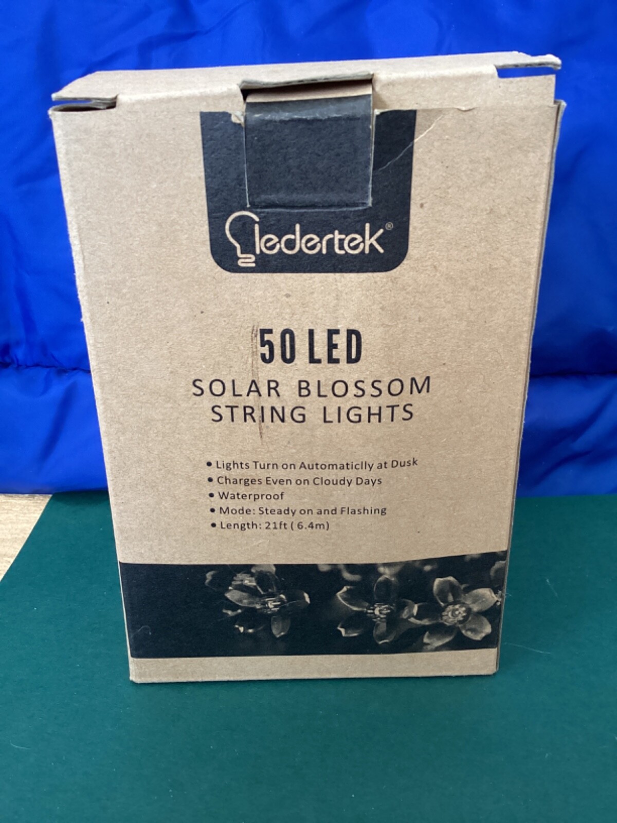 lederTEK 50 LED Solar Blossom String Lights 21 foot Unused in Original Box gallery