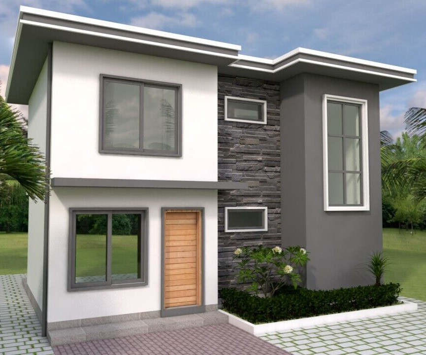 Custom Small House Plan 26x20 Feet 8x6 Meter 3 Beds 2 Baths Hip (A4 Hard Copy) gallery