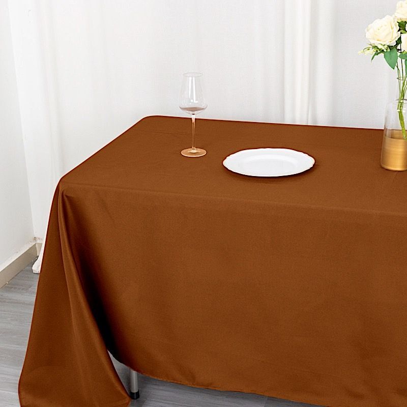 CINNAMON BROWN 72x120 RECTANGLE POLYESTER TABLECLOTH Wedding Catering Dinner gallery