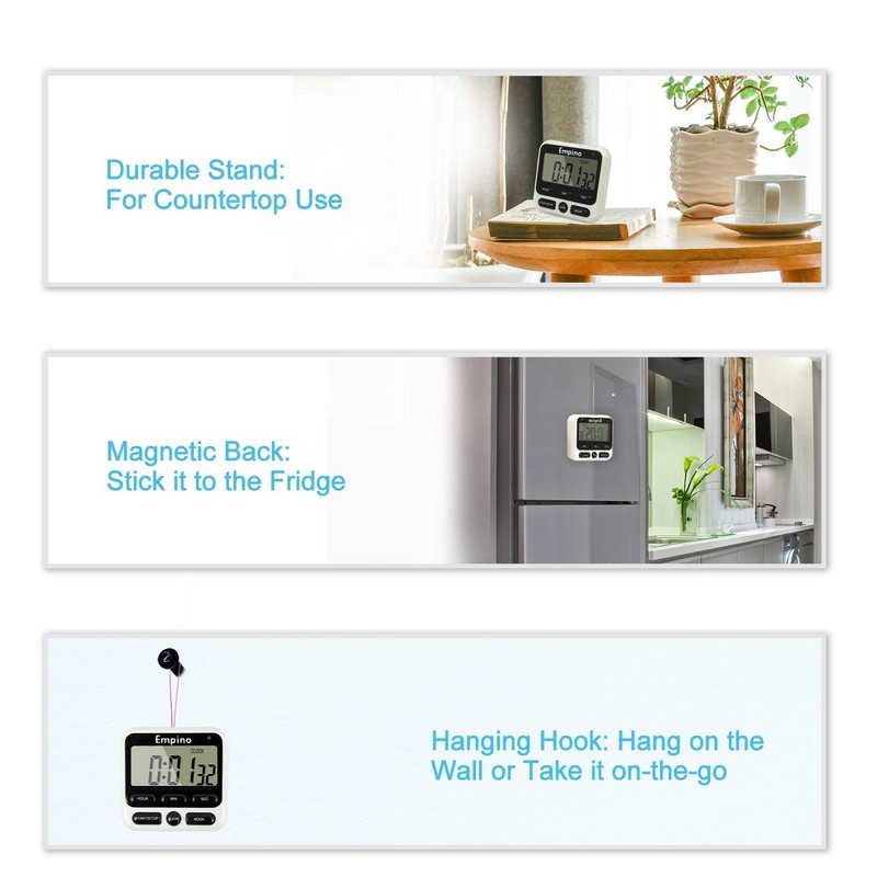 Digital Kitchen Timer - Upgraded 24-Hours Cooking Timer Clock Countdown Multi... gallery
