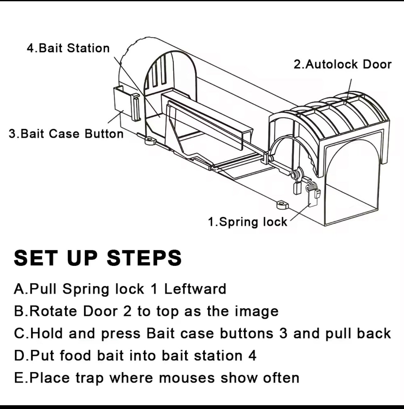 Mouse/Rat/Rodent Trap Live Catch Cage, Easy Set Up and Reuse Indoor & Outdoor gallery