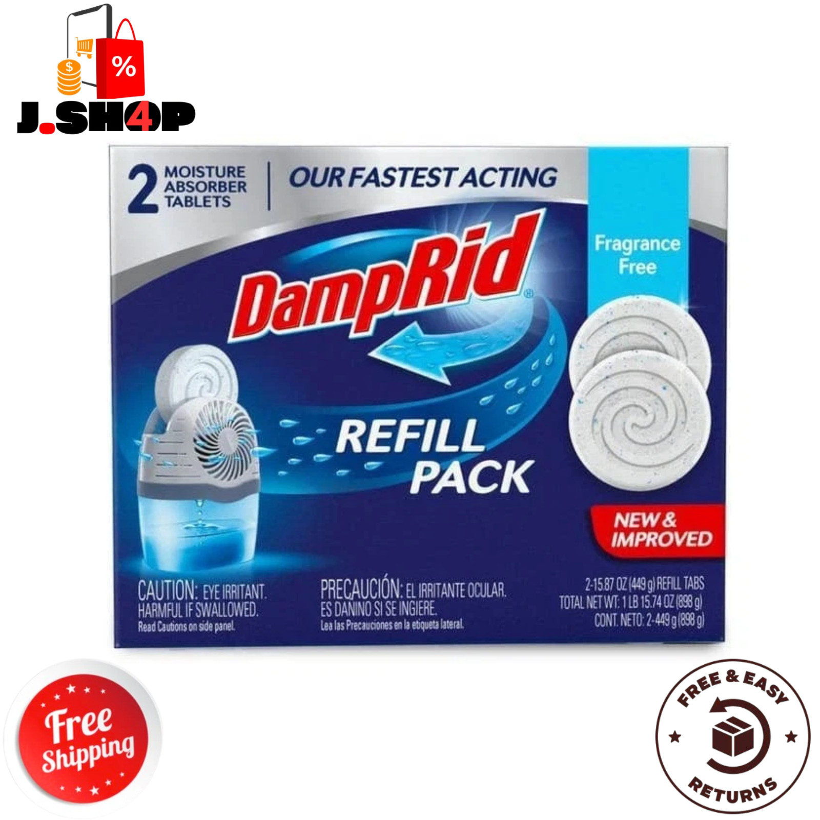Damprid Drop-In Moisture Absorber Unscented Refills (2-Pack) Fragrance Free gallery