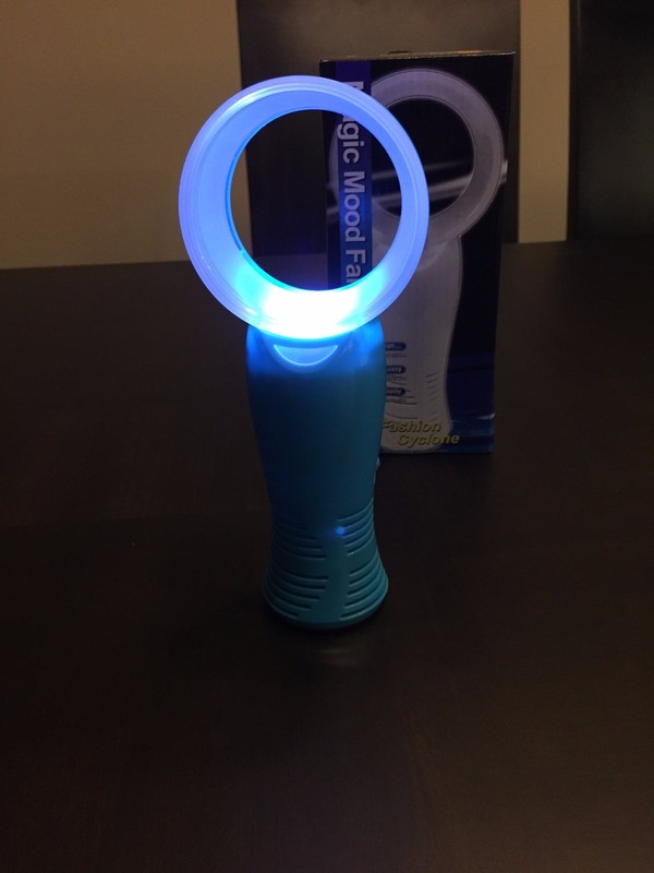 Bladeless Fan Portable HandHeld no leaf Desktop Cooling Color Change Led Blue gallery