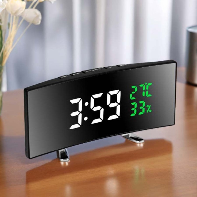 Digital LED Large Display Wall Desk Alarm Clock With Calendar Temperature Date-- gallery