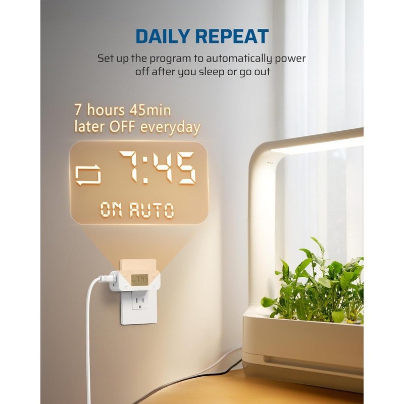 Indoor countdown timer socket, 15A/1000W, 1/2 horsepower, 1 unit gallery