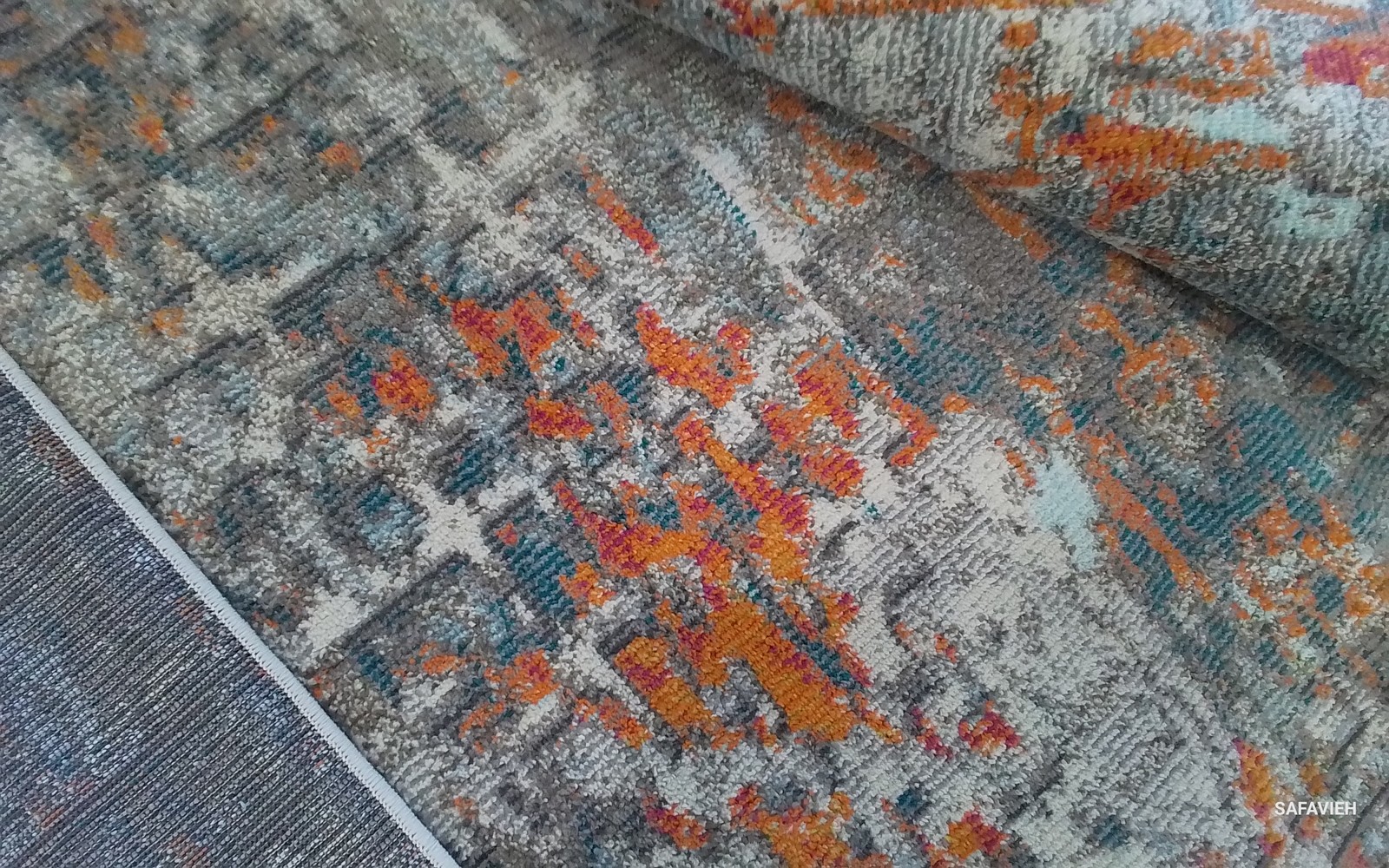 GREY / ORANGE 8'-0" x 10'-0" Back Stain Rug, Reduced Price 1172789956 MAD460F-8 gallery