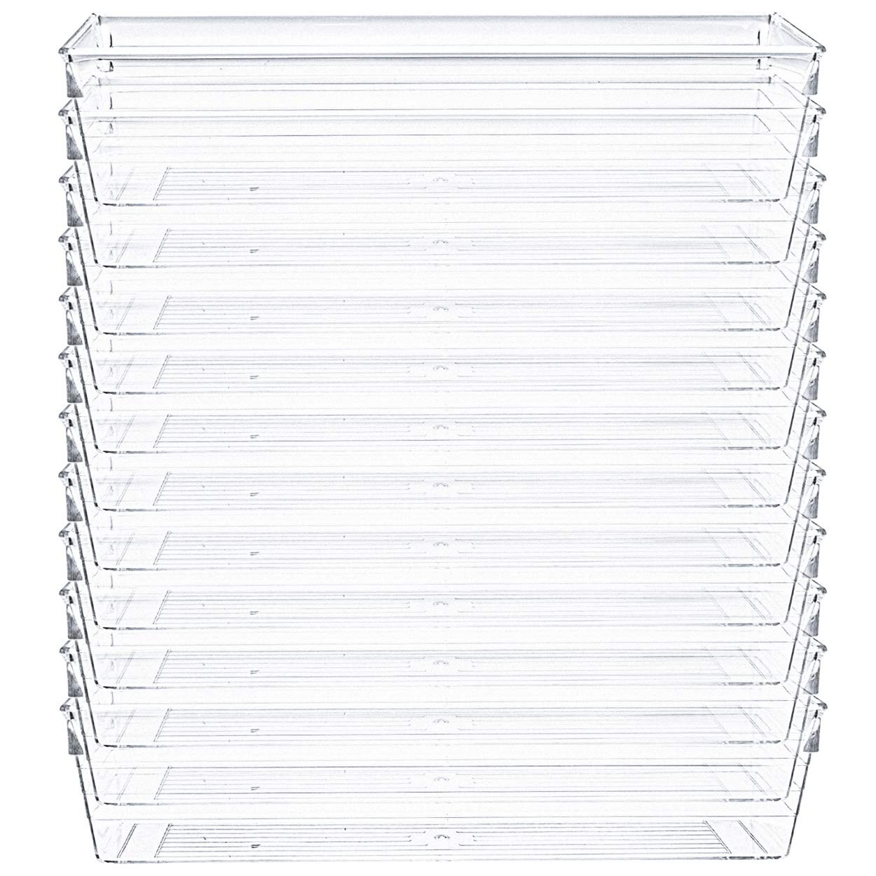 Kingrol 12 Pack Clear Drawer Organizers, 9 x 3 x 2 Inch Drawer Divider Storag... gallery
