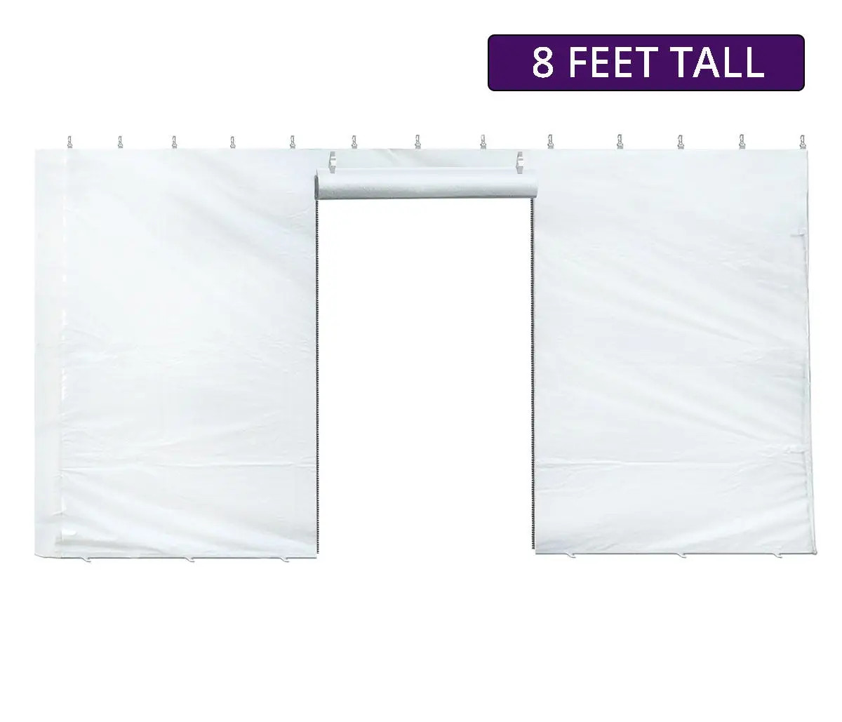 8x15 Solid Blockout Vinyl Sidewall with Zipper Door for Canopy Event Party Tent gallery