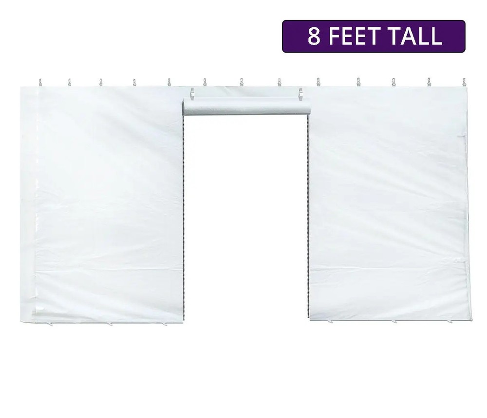 8x15 Solid Blockout Vinyl Sidewall with Zipper Door for Canopy Event Party Tent